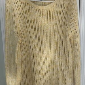 Talbots Light Yellow Women's Crew Neck Sweater Size Large